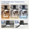 0327865297c05f0ed0853926947c121f_a7130d0a-0a49-4eb0-aca5-a4356b3c2203.jpg 52in Flush Mount Ceiling Fan With LED Light And Remote(3-Blade