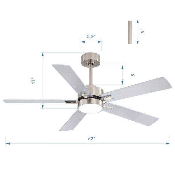 52-In Integrated LED Indoor Ceiling Fans With Light And Remote Control Included