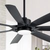 60-Inch Modern Matte Black 7-Blade Ceiling Fan With 18W LED Light, 6-Speed DC Motor,Remote,3 Color Temps And Dual Downrods (6" & 12")