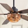 13_fe635893-359c-4670-ad8a-a0dc578c6245.jpg 52" Farmhouse Ceiling Fan With Light, 5 Dual-Finish Reversible Plywood Blades, Quiet Energy-Saving DC Motor, E12 Bulb Base, 6-Speed Remote Control With Timer, Forward/Reverse Rotation, And 6" Downrod Included