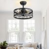 16.5-In Black Enclosed Caged Ceiling Fan With Remote Light(7-Blade)