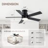 42-Inch Flush Mount Ceiling Fan With 5 Reversible Blades, 18W LED Light, Quiet 6-Speed DC Motor, Remote Control & 3 Color Temps (3000K/4500K/6000K)