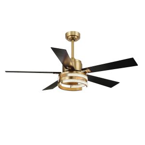Ternence 52 In. Integrated LED Indoor Gold Ceiling Fan With Remote Control And Light Kit Included
