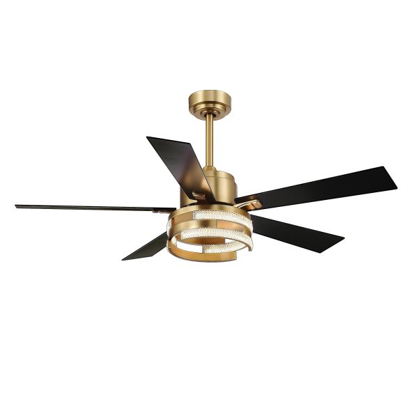 Ternence 52 In. Integrated LED Indoor Gold Ceiling Fan With Remote Control And Light Kit Included