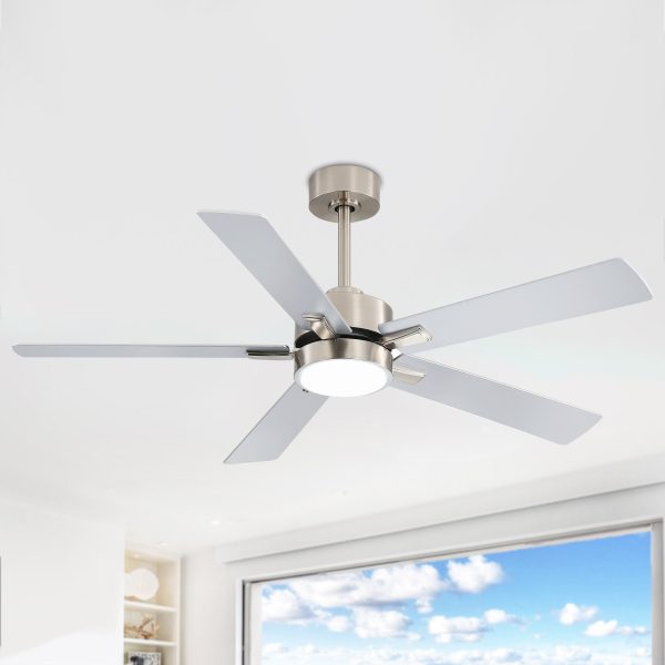 52-In Integrated LED Indoor Ceiling Fans With Light And Remote Control Included