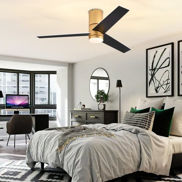 1_c607f3b6-c8e0-47ac-8e9f-e5a64b714f73.jpg Low Profile 48 In. LED Indoor Gold Ceiling Fans With Light And Remote Control