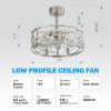20-Inch Caged Crystal Ceiling Fan With Remote Control And Light Kit,5" And 10" Downrod Included