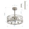20-Inch Caged Crystal Ceiling Fan With Remote Control And Light Kit,5" And 10" Downrod Included