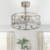 20-Inch Caged Crystal Ceiling Fan With Remote Control And Light Kit,5" And 10" Downrod Included