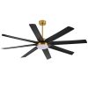 23044-GB1_6.jpg Gold & Black Ceiling Fans With LED Lights, 70 Inch 8-Blade Ceiling Fan Remote Control, Industrial Ceiling Fan With Reversible DC Motor, Downrod Mount LED Ceiling Light For Bedroom