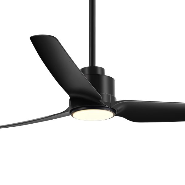 52'' Ceiling Fans With Lights Remote, Black Farmhouse Ceiling Fan With Light, 3 Blades,6 Speeds Reversible DC Motor Noiseless, Modern Ceiling Fan For Patios, Living Room, Porch