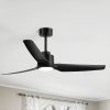 52'' Ceiling Fans With Lights Remote, Black Farmhouse Ceiling Fan With Light, 3 Blades,6 Speeds Reversible DC Motor Noiseless, Modern Ceiling Fan For Patios, Living Room, Porch