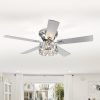 52-In 5-Blade Flush Crystal Ceiling Fan With Light Kit And Remote Control Included