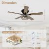 24001-ORB-6.jpg 52-Inch 5-Blade Flush Crystal Ceiling Fan With Light Kit And Remote Control Included