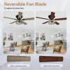 24001-ORB-7.jpg 52-Inch 5-Blade Flush Crystal Ceiling Fan With Light Kit And Remote Control Included