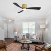 52 Inch Ceiling Fan With Light And Remote, Low Profile Flush Mount Ceiling Fans, Reversible DC Motor, 3-Blade, 6-Speed, Industrial Ceiling Fan With LED Light Chandelier For Bedroom