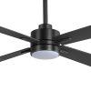 52 Inch 4-Blade Ceiling Fans With Lights, Quiet Reversible DC Motor, 6-Speed, Timer, Industrial Black Ceiling Fan Remote Control, Led Fandelier Ceiling Fan For Bedroom Living Room
