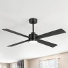 52 Inch 4-Blade Ceiling Fans With Lights, Quiet Reversible DC Motor, 6-Speed, Timer, Industrial Black Ceiling Fan Remote Control, Led Fandelier Ceiling Fan For Bedroom Living Room