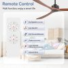 72-In Ceiling Fan With 3 Solid Wood Blades And Remote Without Light,6" And 12" Downrods Included