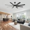 72-In 8-Blade Integrated LED Ceiling Fan With Light And Remot,6 And 12 Downrods Included
