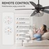 52-inch  Industrial 5-Blade Black Ceiling Fan with Light Kit, Remote Control, Reversible Wood Blades, 6-Speed DC Motor, 5" & 10" Downrod