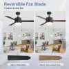 52-Inch 3 Reversible Blades Ceiling Fan With LED Light,Pull Chain And 6" Downrod Included