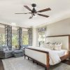 52-Inch 5-Blade Traditional Ceiling Fan With Light Remote,6in Downrod Included