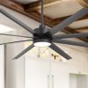 Large 84-In Modern Industrial 8-Blade Large Ceiling Fan With LED Light And Remote,6,12 And 24 Downrod Included