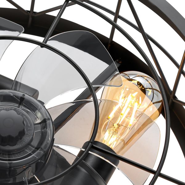 16.5-In Black Low Profile Ceiling Fan With Remote Control(7-Blade)