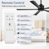 52 In. 6-Speed Indoor Black Ceiling Fans With Remote Without Light,5" Downrod Included