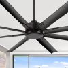 Large 72-in  Matte Black Ceiling Fan with Remote without Light-8 Aluminum Blades6in and 12in Downrods Included
