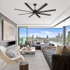 Large 72-in  Matte Black Ceiling Fan with Remote without Light-8 Aluminum Blades6in and 12in Downrods Included