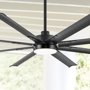 72-Inch Modern Ceiling Fan With Remote, Reversible Powerful DC Motor, 8 Aluminum Blades, 6-Speed, Dual Downrods7&24, LED Light Kit With 3 Color Temps(3000K/4500K/6000K), Black/Gold Black/White/Gold White Finish For Large Room