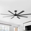 72-Inch Modern Ceiling Fan With Remote, Reversible Powerful DC Motor, 8 Aluminum Blades, 6-Speed, Dual Downrods7&24, LED Light Kit With 3 Color Temps(3000K/4500K/6000K), Black/Gold Black/White/Gold White Finish For Large Room