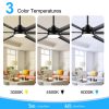 65-Inch Indoor Large LED Ceiling Fan With Light Remote (6 Aluminum Blades)