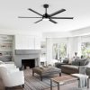 65-Inch Indoor Large LED Ceiling Fan With Light Remote (6 Aluminum Blades)