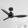 42in Black/White Ceiling Fan Remote Without Light(3-Blade)