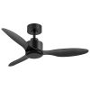 42in Black/White Ceiling Fan Remote Without Light(3-Blade)