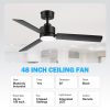 48-Inch LED Black Ceiling Fan With Light And Remote (3-Blade)