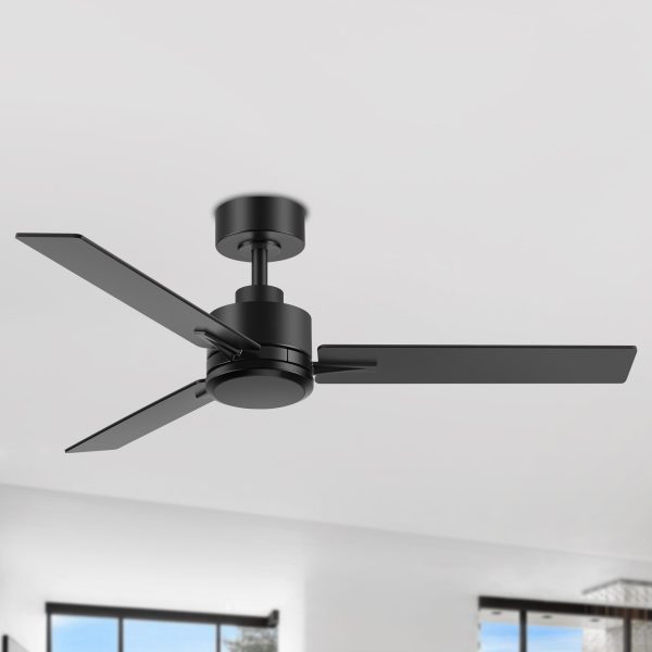 30027-BK-NL-1_12.jpg 48-inch Indoor Black Ceiling Fan with Remote without Light(3-Blade)