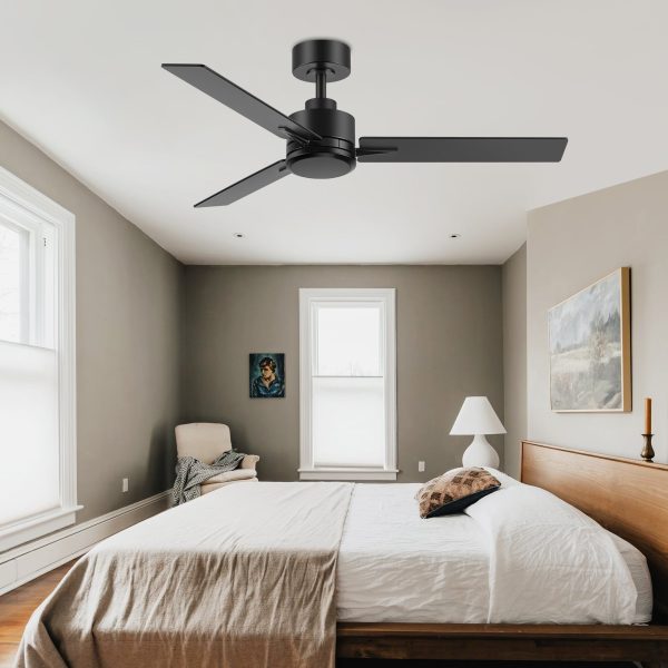 30027-BK-NL-1_14.jpg 48-inch Indoor Black Ceiling Fan with Remote without Light(3-Blade)