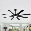 Large 72-In 8-Blade Ceiling Fan With LED Light Kit And Remote,6" And 12" Downrod Included