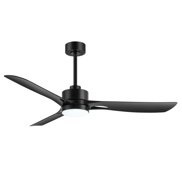 30030-AB-12.jpg 56-Inch Industrial Black Ceiling Fans With Led Lights Remote Control, 3-Blade, Reversible DC Motor, Timer, Modern Ceiling Fan Lights For Bedroom Living Room Office
