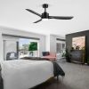 30030-AB-Y1.jpg 56-Inch Industrial Black Ceiling Fans With Led Lights Remote Control, 3-Blade, Reversible DC Motor, Timer, Modern Ceiling Fan Lights For Bedroom Living Room Office