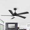 60-Inch Modern Ceiling Fan With 5 ABS Blades, 18W LED Light, 6-Speed Quiet DC Motor, Remote Control, 3 Color Temps & Dual Downrods (6" & 12")