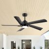 60-Inch Modern Ceiling Fan With 5 ABS Blades, 18W LED Light, 6-Speed Quiet DC Motor, Remote Control, 3 Color Temps & Dual Downrods (6" & 12")