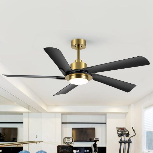 60-Inch Modern Ceiling Fan With 5 ABS Blades, 18W LED Light, 6-Speed Quiet DC Motor, Remote Control, 3 Color Temps & Dual Downrods (6" & 12")