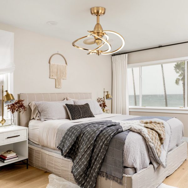 20-Inch Modern 3-Blade Dimmable LED Ceiling Fan With Light Kit And Remote,6" Downrod Included