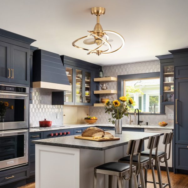 20-Inch Modern 3-Blade Dimmable LED Ceiling Fan With Light Kit And Remote,6" Downrod Included