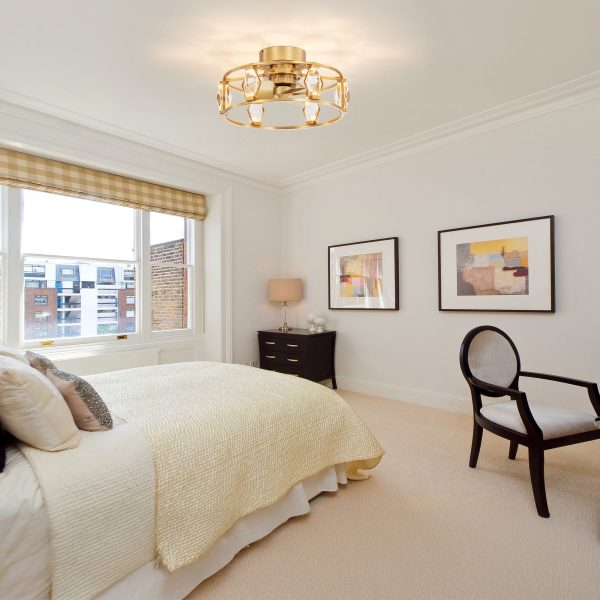 20.8-Inch Flush Mount Crystal Ceiling Fan With Dimmable LED Light And Remote(3-Blade)